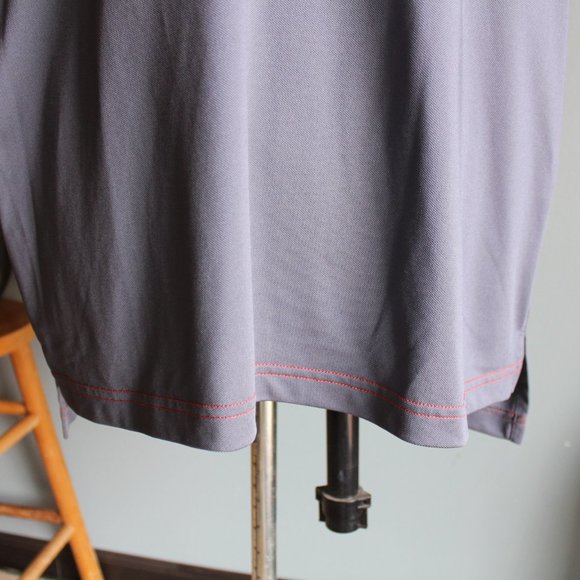 Blue/Red Short Sleeve Zip Polo Shirt ~L~ - Picture 4 of 10